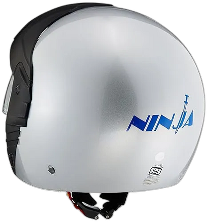 STUDDS Ninja Concept Eco Silver Grey Half Face Helmet