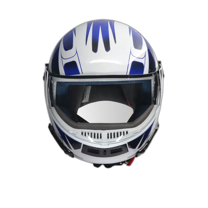 STUDDS Ninja Decor 4 White N1 Fu Flip Up Helmet