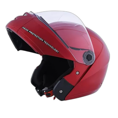 STUDDS Ninja Elite Super Cherry Red Fu Flip Up Helmet
