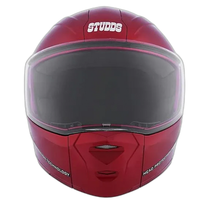STUDDS Ninja Elite Super Cherry Red Fu Flip Up Helmet