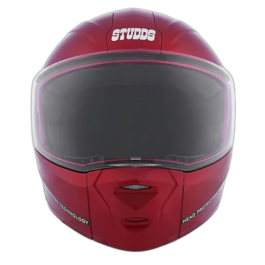 STUDDS Ninja Elite Super Cherry Red Fu Flip Up Helmet