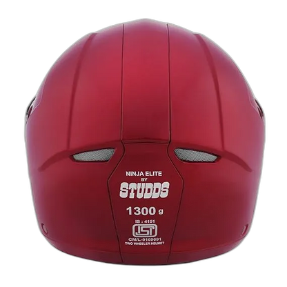 STUDDS Ninja Elite Super Cherry Red Fu Flip Up Helmet