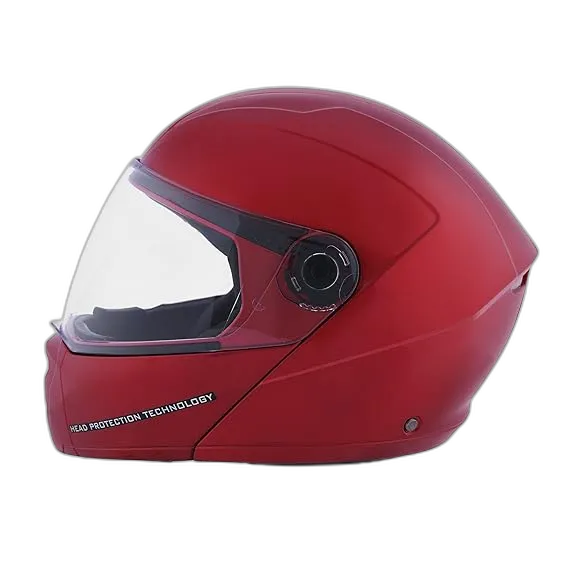STUDDS Ninja Elite Super Cherry Red Fu Flip Up Helmet
