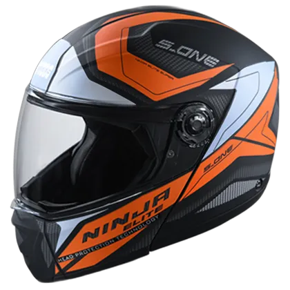 STUDDS Ninja Elite Super D4 Matt Black N10 Fu Flip Up Helmet