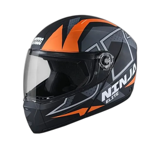 STUDDS Ninja Elite Super D6 Matt Black N10 Fu Flip Up Helmet