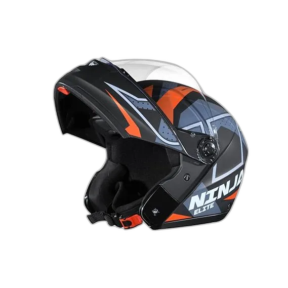 STUDDS Ninja Elite Super D6 Matt Black N10 Fu Flip Up Helmet
