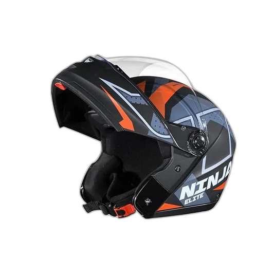 STUDDS Ninja Elite Super D6 Matt Black N10 Fu Flip Up Helmet