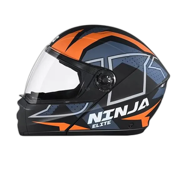 STUDDS Ninja Elite Super D6 Matt Black N10 Fu Flip Up Helmet