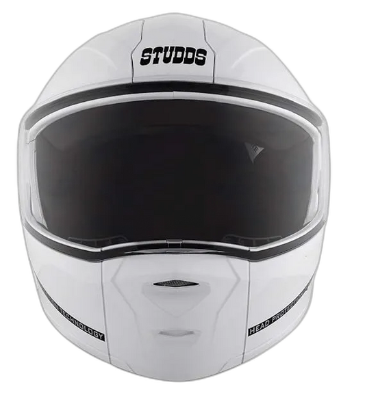STUDDS Ninja Elite Super White Fu Flip Up Helmet
