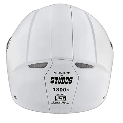 STUDDS Ninja Elite Super White Fu Flip Up Helmet