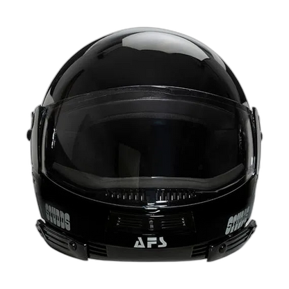 STUDDS Ninja Pastel Plain Black Fu Flip Up Helmet