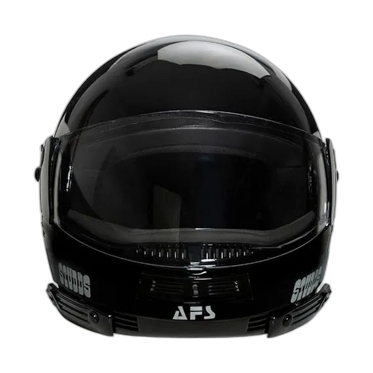 STUDDS Ninja Pastel Plain Black Fu Flip Up Helmet