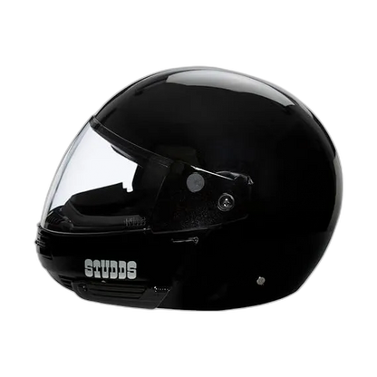 STUDDS Ninja Pastel Plain Black Fu Flip Up Helmet