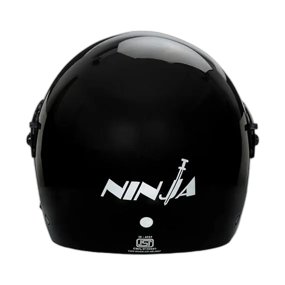 STUDDS Ninja Pastel Plain Black Fu Flip Up Helmet