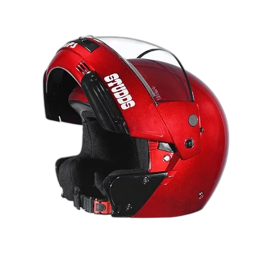STUDDS Ninja Pastel Plain Cherry Red Fu Flip Up Helmet