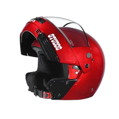 STUDDS Ninja Pastel Plain Cherry Red Fu Flip Up Helmet