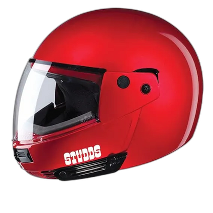 STUDDS Ninja Pastel Plain Cherry Red Fu Flip Up Helmet