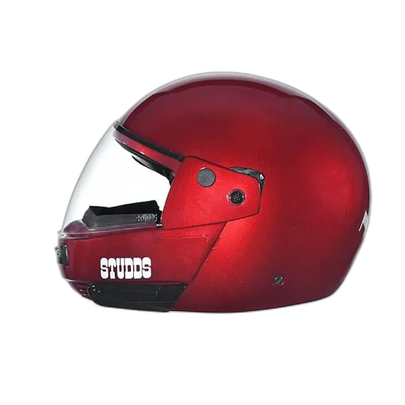 STUDDS Ninja Pastel Plain Cherry Red Fu Flip Up Helmet
