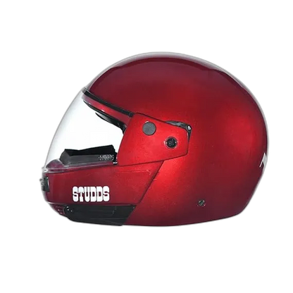 STUDDS Ninja Pastel Plain Cherry Red Fu Flip Up Helmet
