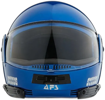 STUDDS Ninja Pastel Plain Flame Blue Fu Flip Up Helmet