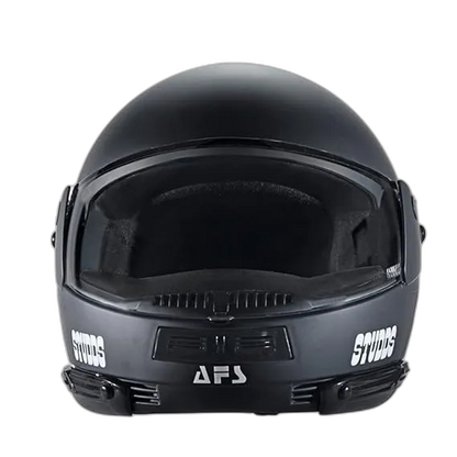 STUDDS Ninja Pastel Plain Matt Black Fu Flip Up Helmet