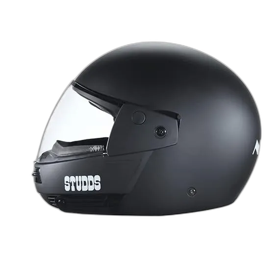 STUDDS Ninja Pastel Plain Matt Black Fu Flip Up Helmet
