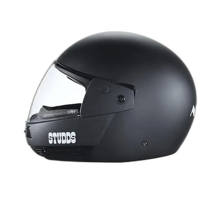 STUDDS Ninja Pastel Plain Matt Black Fu Flip Up Helmet