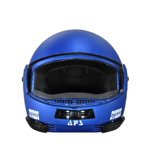 STUDDS Ninja Pastel Plain Matt Blue Fu Flip Up Helmet