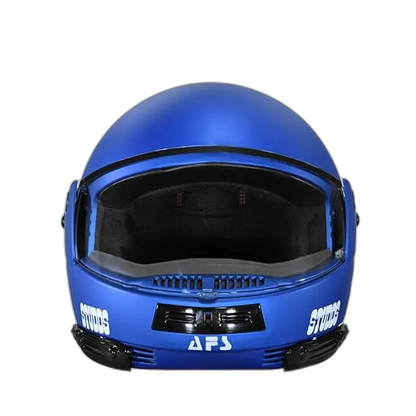 STUDDS Ninja Pastel Plain Matt Blue Fu Flip Up Helmet