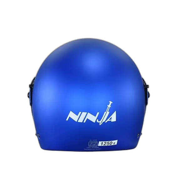 STUDDS Ninja Pastel Plain Matt Blue Fu Flip Up Helmet