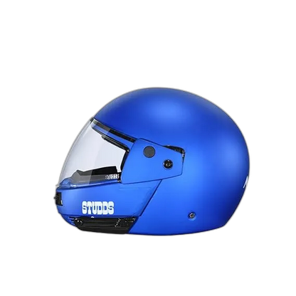 STUDDS Ninja Pastel Plain Matt Blue Fu Flip Up Helmet