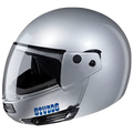 STUDDS Ninja Pastel Plain Silver Grey Fu Flip Up Helmet