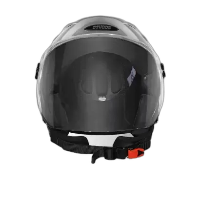 STUDDS Off Ray Super Silver Grey Half Face Helmet