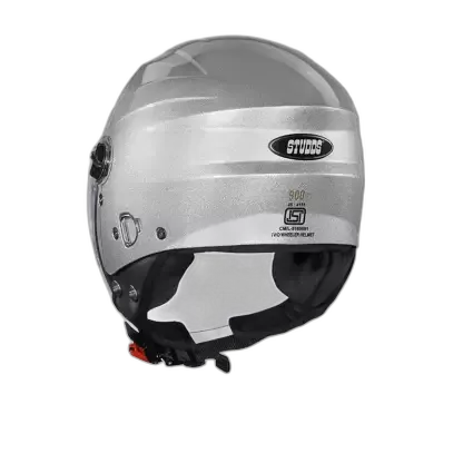 STUDDS Off Ray Super Silver Grey Half Face Helmet