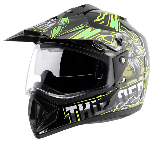 VEGA Thunder Black Green Off Road Helmet