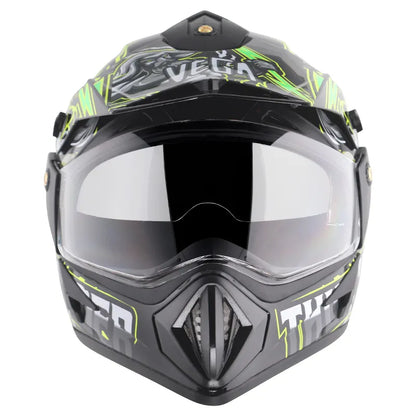 VEGA Thunder Black Green Off Road Helmet