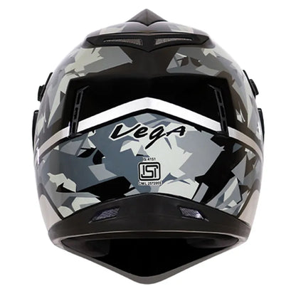 VEGA Camo Dull Black Silver Off Road Helmet