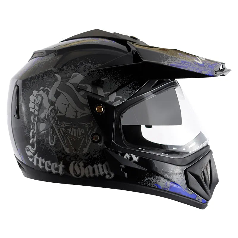 VEGA Gangster Black Blue Off Road Helmet