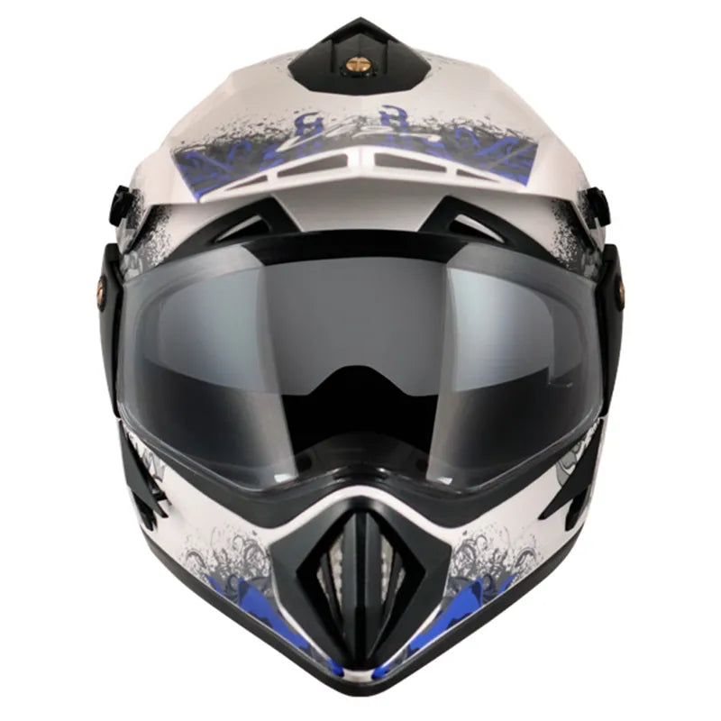 VEGA Gangster White Blue Off Road Helmet