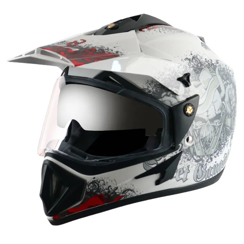 VEGA Gangster White Red Off Road Helmet