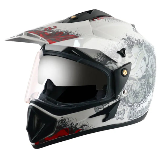 VEGA Gangster White Red Off Road Helmet