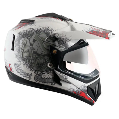 VEGA Gangster White Red Off Road Helmet