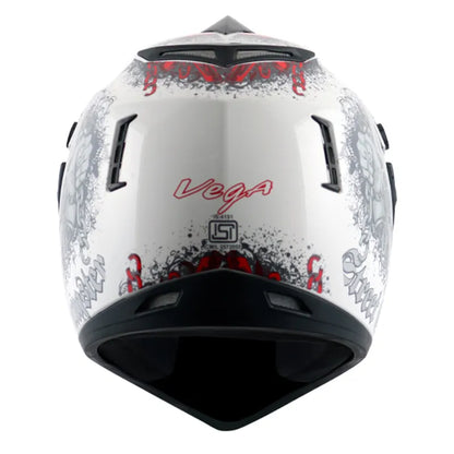 VEGA Gangster White Red Off Road Helmet