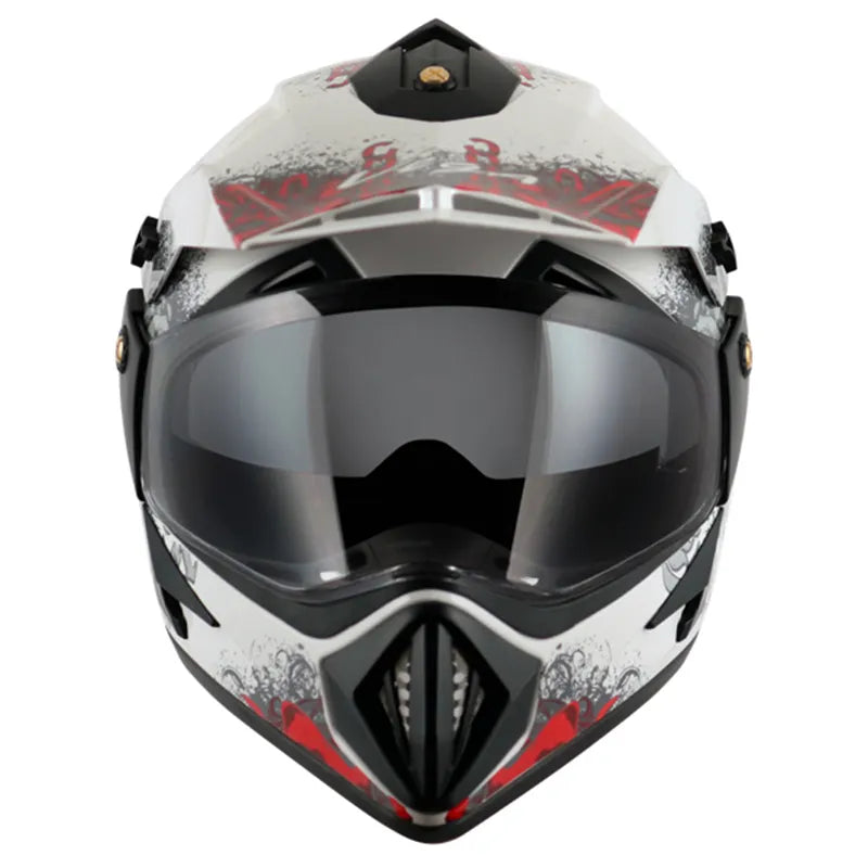VEGA Gangster White Red Off Road Helmet