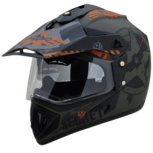 VEGA Secret Dull Green Black Off Road Helmet