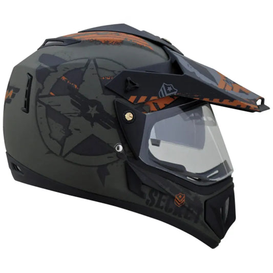 VEGA Secret Dull Green Black Off Road Helmet