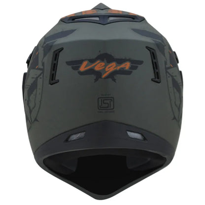 VEGA Secret Dull Green Black Off Road Helmet