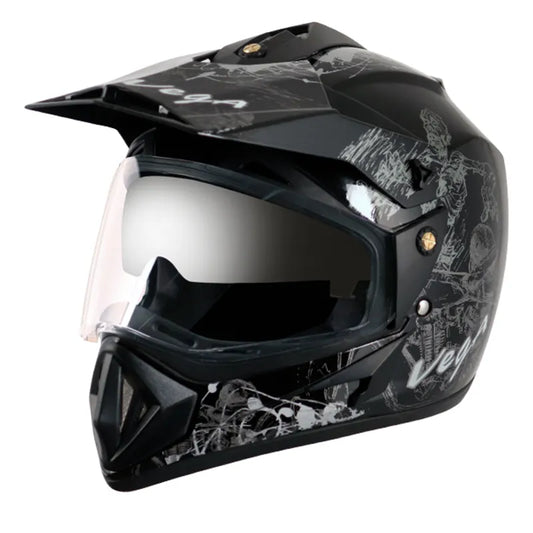 VEGA Sketch Black Silver Off Road Helmet