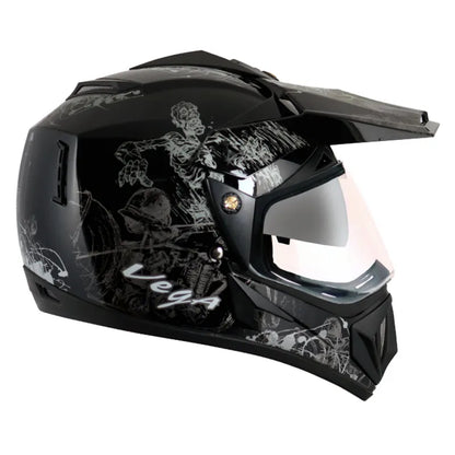 VEGA Sketch Black Silver Off Road Helmet