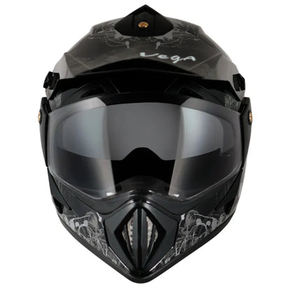VEGA Sketch Black Silver Off Road Helmet